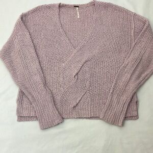 Free People lavender purple loose knit long sleeve sweater woman’s size small